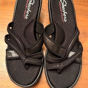 Skechers Black Sandals with Memory Foam